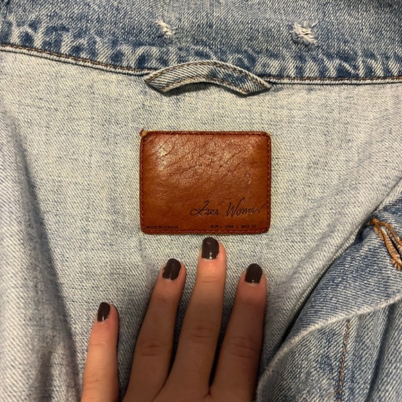 Zara Distressed Tie back jean jacket - Picture 8 of 11